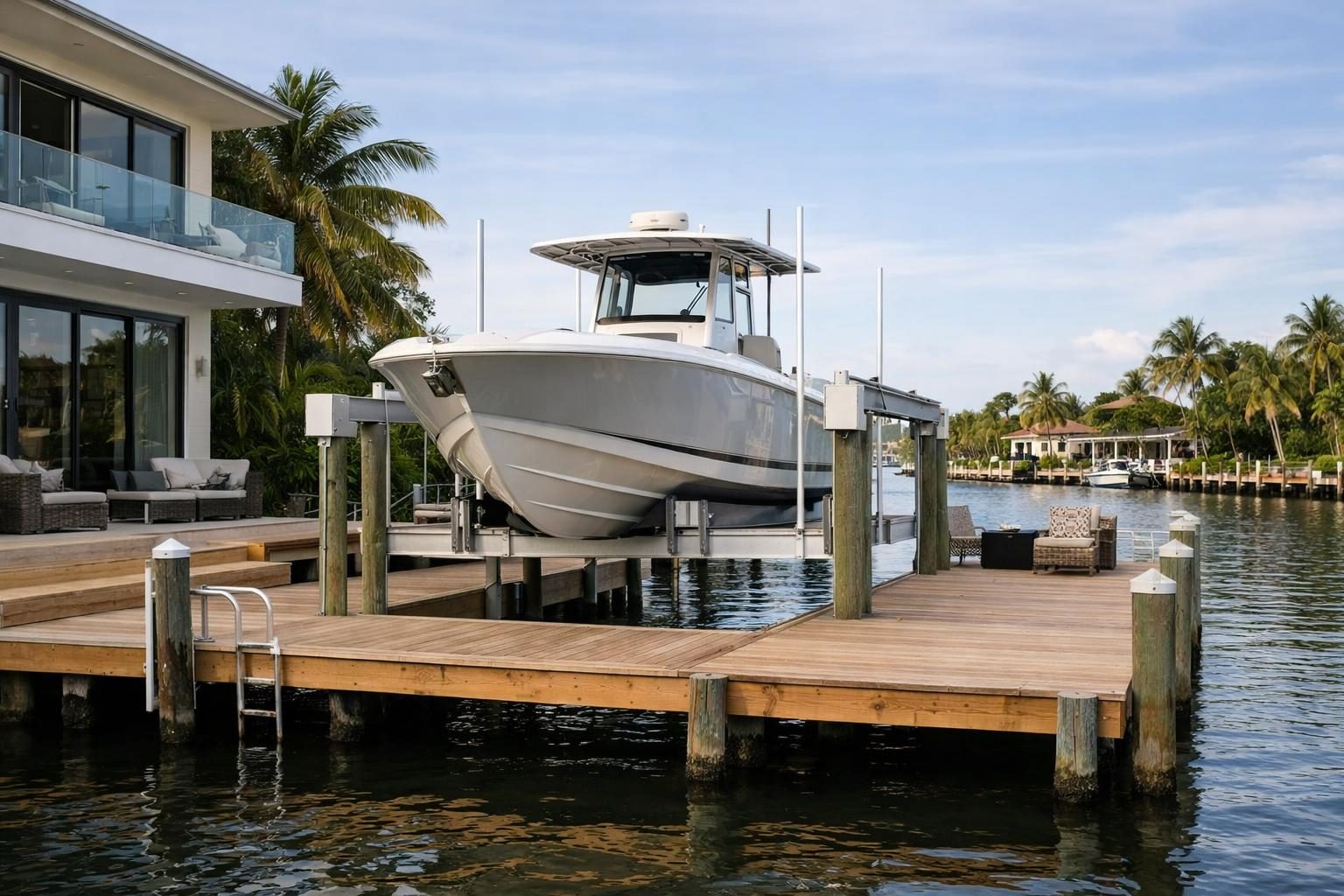 Stock photo: Boat Lift Installation